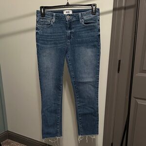 PAIGE Women's Distressed Ankle Jeans in Blue